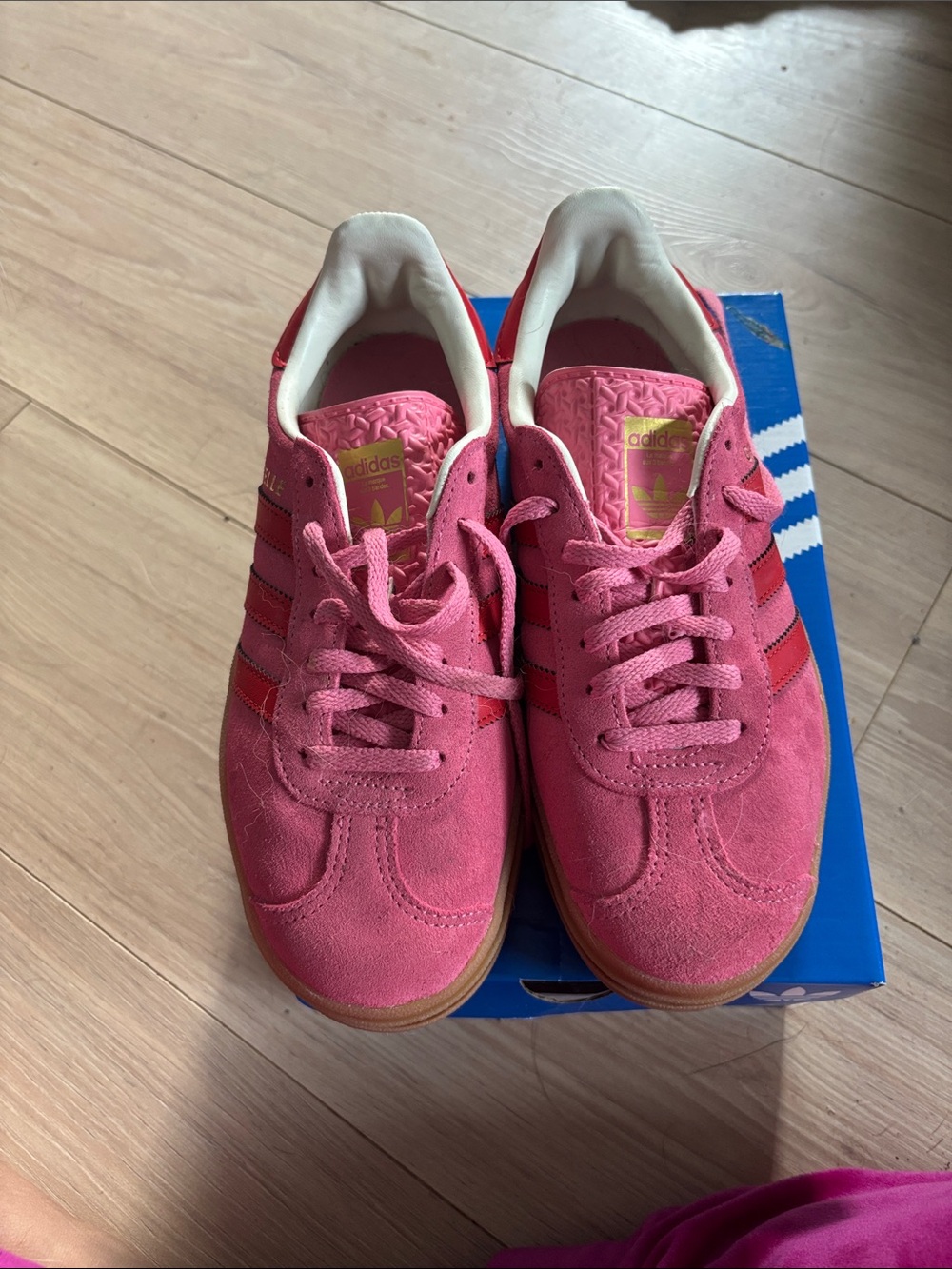 adidas Pink and Red Women's Suede Sneakers